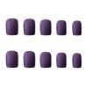 Matte Purple False Fingernails Full Cover Fake Nails Artificial False Nails Tips Nail Art