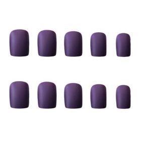 Matte Purple False Fingernails Full Cover Fake Nails Artificial False Nails Tips Nail Art
