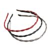 3 Pcs Random Color Spiral PU Leather Hair Band Thin Headband Simple Solid Color Braided Headwear Hair Loop