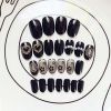 Black Beads Wedding Nail Art Decoration False Fingernails Artificial False Nails Tips Fake Nails