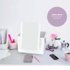 LED Lighted Makeup Mirror with Storage, 1X Magnification, Hidden Storage Box and Tray Included BETP3ST