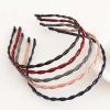 3 Pcs Random Color Spiral PU Leather Hair Band Thin Headband Simple Solid Color Braided Headwear Hair Loop