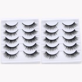 20/10/5 Paar Valse Mink Wimpers Natuurlijke Piekerige Lange Valse Wimpers Handgemaakte Gevleugelde Dikke Lash Voor Wimper Extension Make gereedschap (Color: 10Pairs)